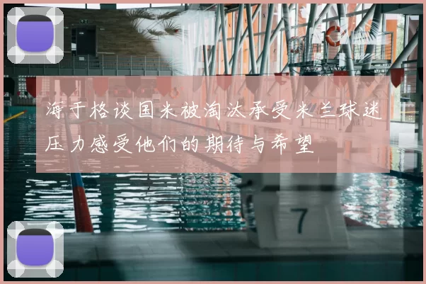 海于格谈国米被淘汰承受米兰球迷压力感受他们的期待与希望