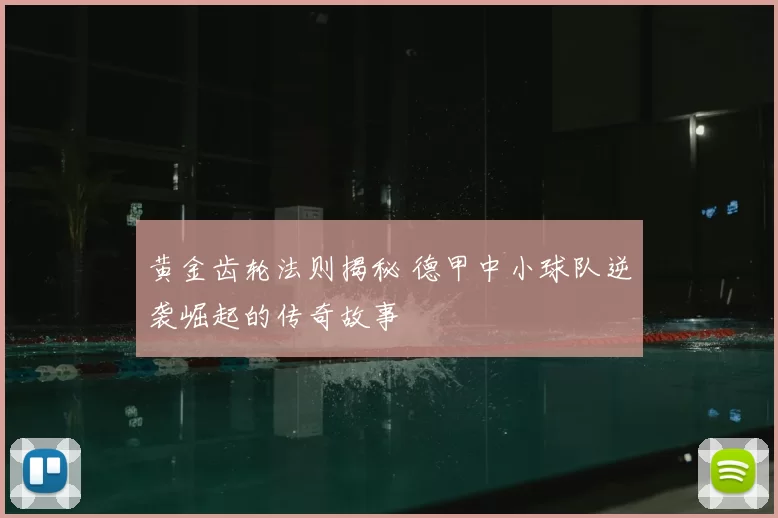 黄金齿轮法则揭秘 德甲中小球队逆袭崛起的传奇故事