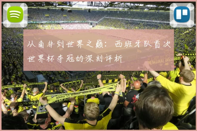 从南非到世界之巅：西班牙队首次世界杯夺冠的深刻评析